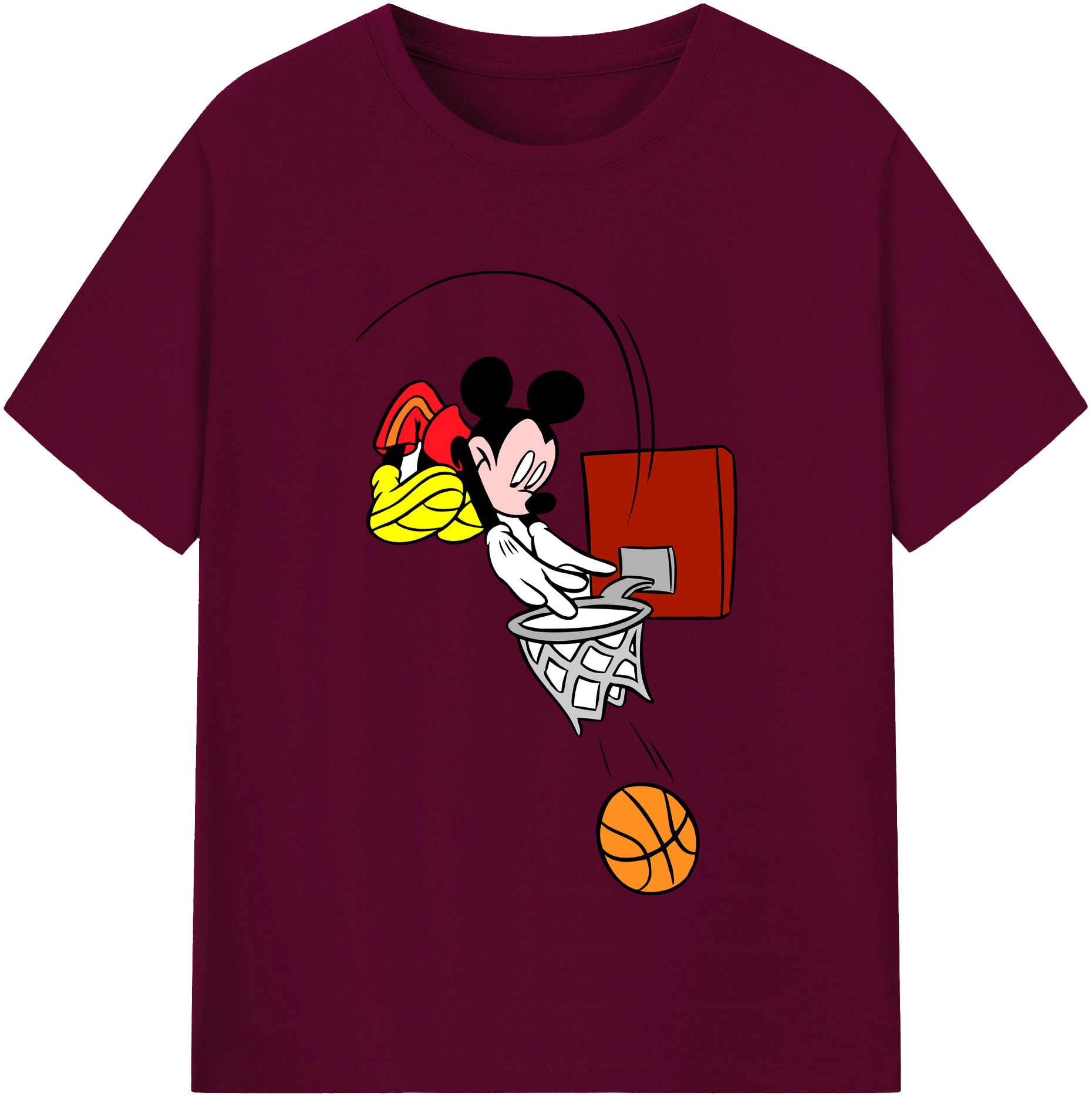 （画像用） ミッキーマウス Mickey Mouse レディースカジュアルプリントTシャツ（綿100％）